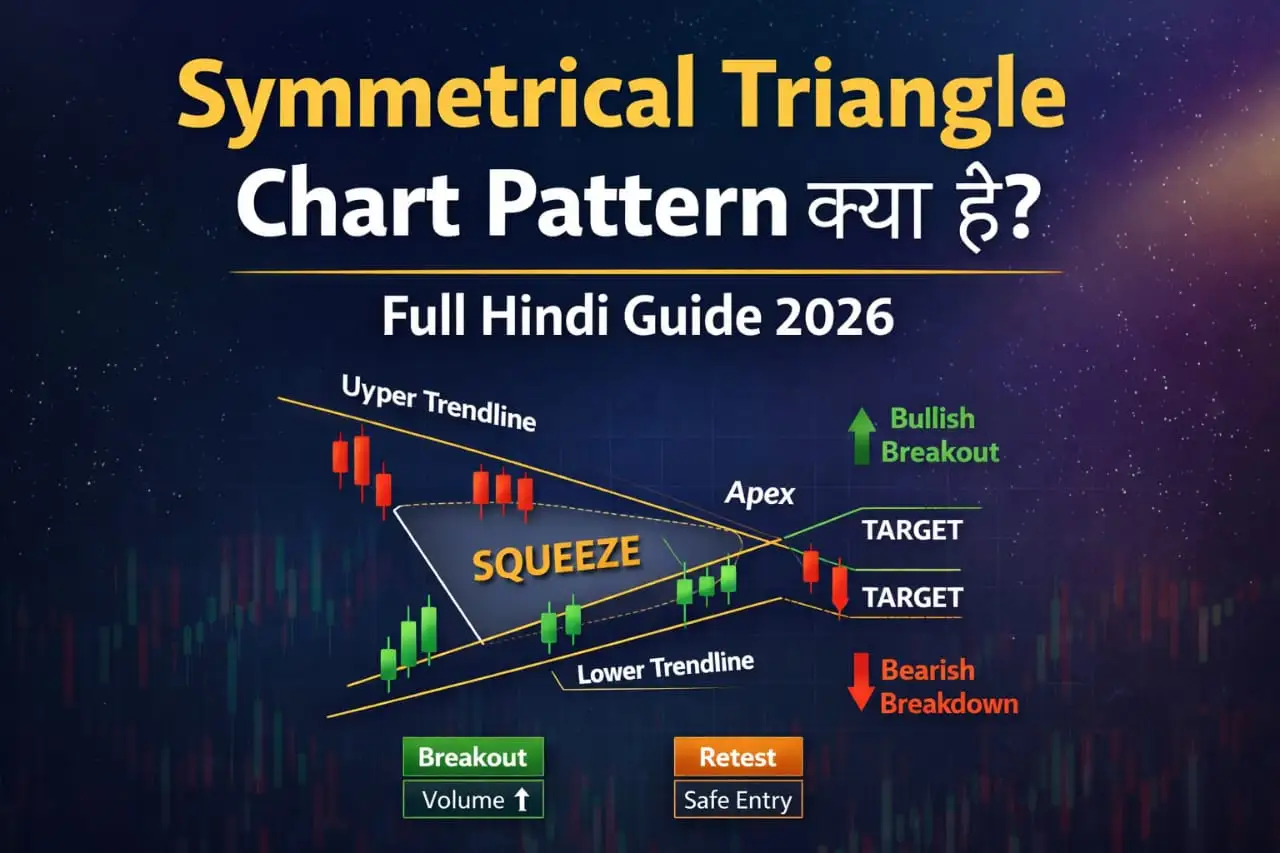 Symmetrical triangle chart pattern क्या है - Full हिंदी Guide 2026 Featured Image